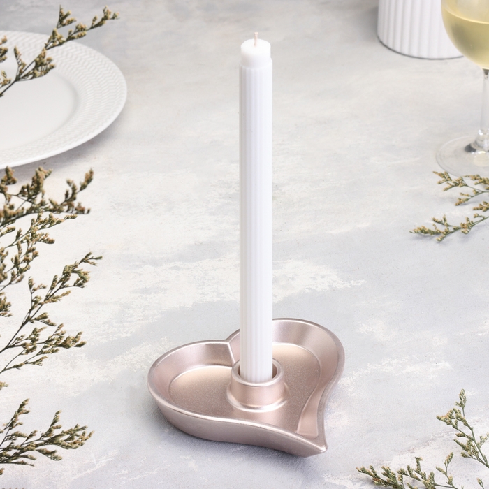 Подсвечник Подсвечник "Сердце" из гипса,14х2,5см,шампань