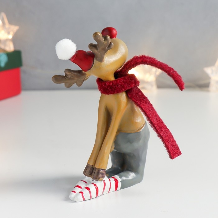 Сувенир полистоун Сувенир полистоун "Олень - йог. Уштрасана" 7,5х4,5х11,5 см