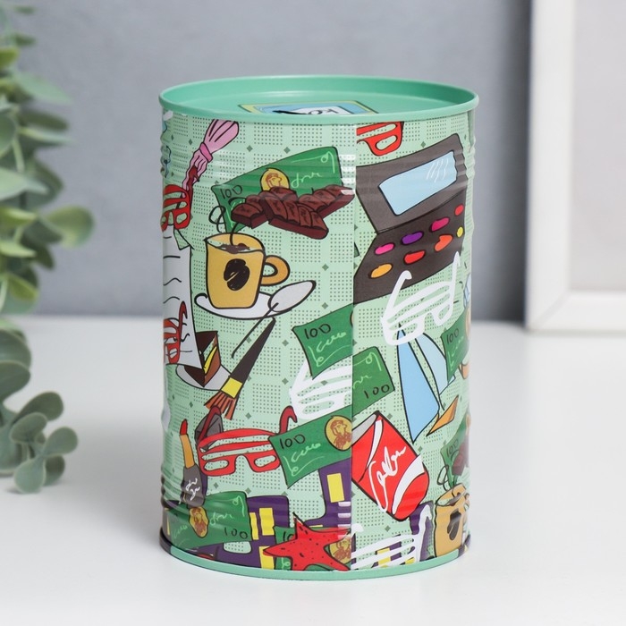 Копилка металл банка Копилка металл банка "Родственники" МИКС 12,5х8,5х8,5 см