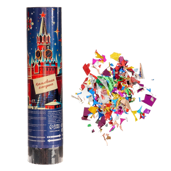 Новогодняя хлопушка пружинная поворотная &laquo;Кремлёвская хлопушка&raquo;  20 см