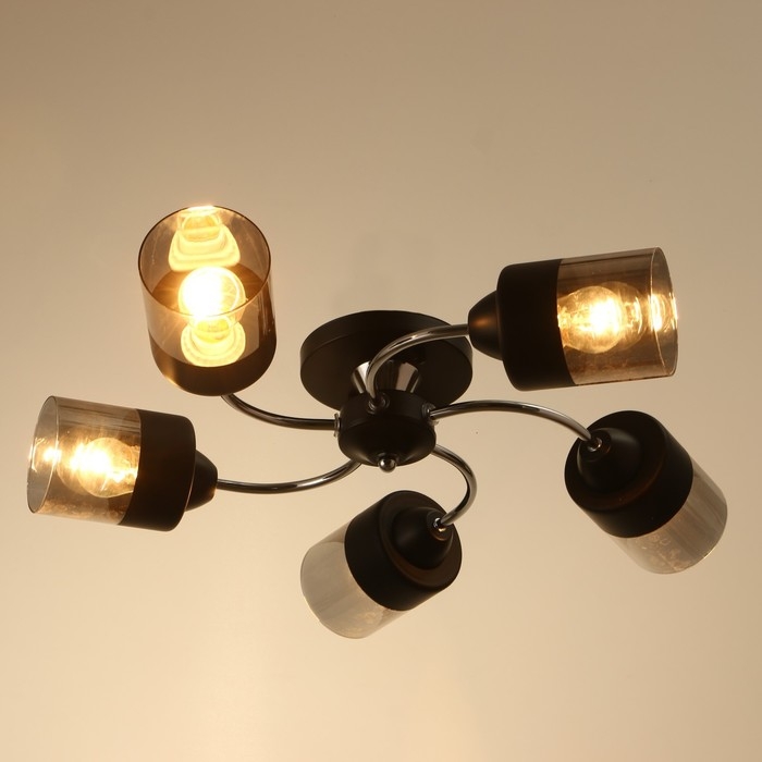 Люстра Люстра "Эстель" 5хЕ27 40Вт чёрно-хромовый 60х60х23 см BayerLux