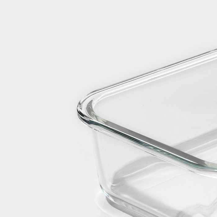 Контейнер для еды из жаропрочного стекла Доляна &laquo;Клик&raquo;, 620 мл, 18&times;14&times;6,5 см, с крышкой