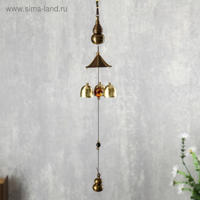 Музыка ветра металл Музыка ветра металл "Горлянка" 3 колокольчика 1 фигурка 40 см МИКС
