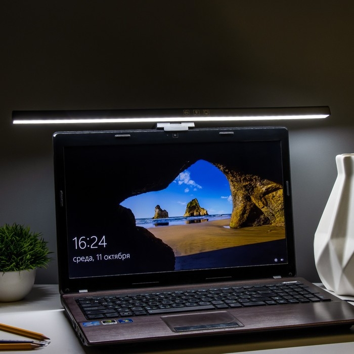 Светильник для экрана Светильник для экрана "Люмис" LED 5Вт 3000К-6000К 201Лм Ra85 USB черный 10,4х6,5х50см