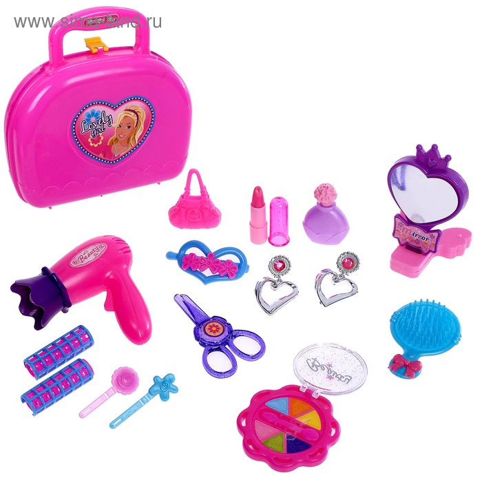 Набор парикмахера в чемодане, 15 предметов, МИКС Набор парикмахера в чемодане, 15 предметов, МИКС