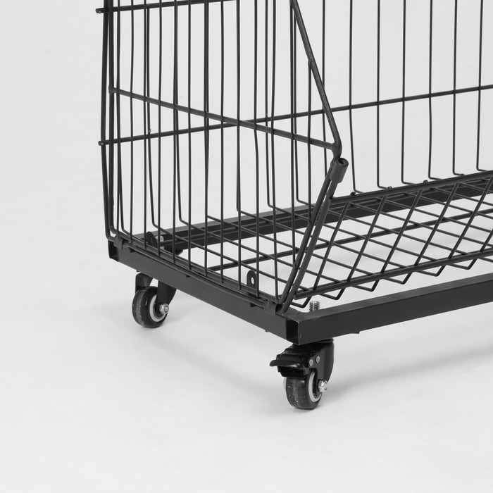 Накопитель разборный на колесах, 5 корзин с разделителями, 90×42×135 см, цвет чёрный Накопитель разборный на колесах, 5 корзин с разделителями, 90×42×135 см, цвет чёрный