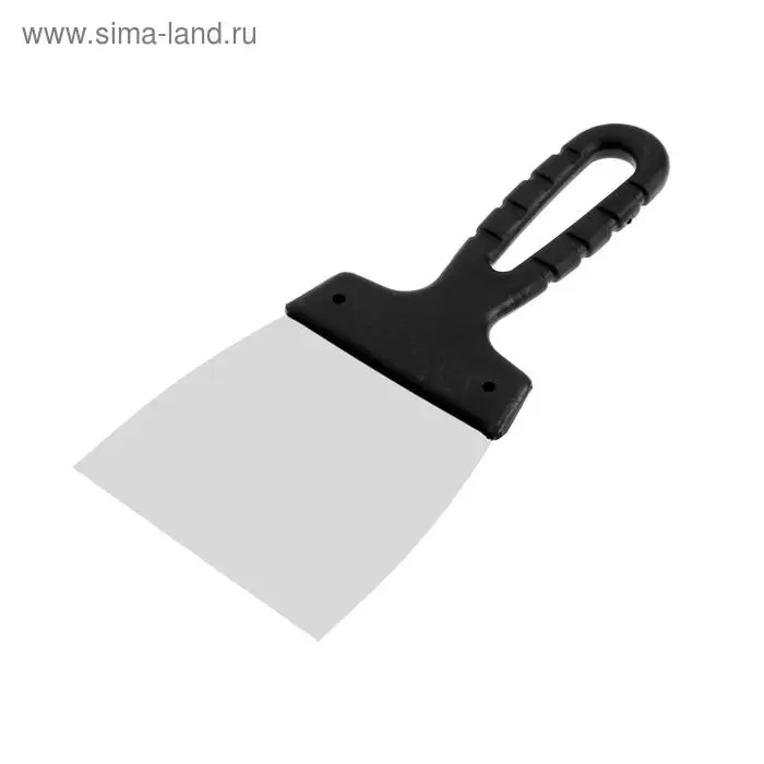 Шпатель фасадный ЛОМ, 100 мм, нержавеющая сталь, пластиковая рукоятка Шпатель фасадный ЛОМ, 100 мм, нержавеющая сталь, пластиковая рукоятка