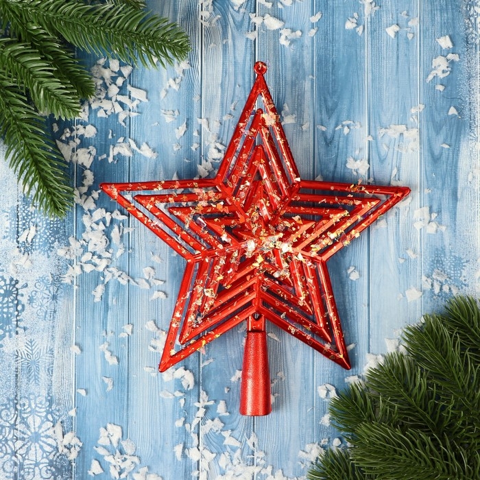 Наконечник Наконечник "Звезда" цикличная блеск, 19х21 см, красный