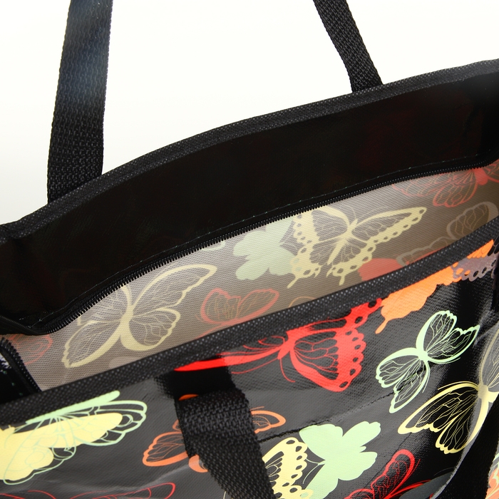 Сумка хозяйственная на молнии, цвет чёрный/разноцветный Сумка хозяйственная на молнии, цвет чёрный/разноцветный