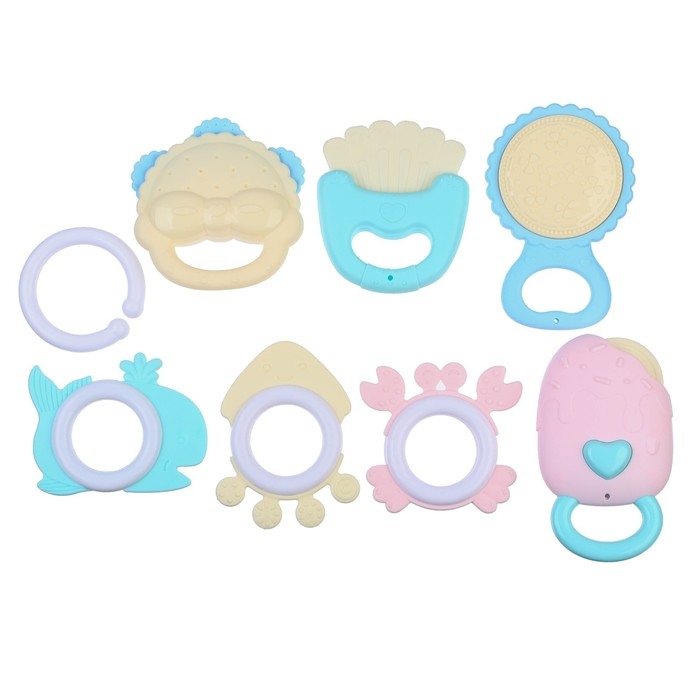 Набор погремушек и прорезывателей «Нежность», 5 шт., Крошка Я Набор погремушек и прорезывателей «Нежность», 5 шт., Крошка Я