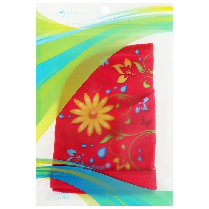 Шапочка для плавания детская ONLYTOP «Бабочка», тканевая, обхват 46-52 см