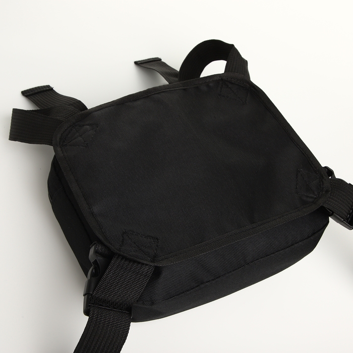 Сумка нагрудная на молнии, 2 наружных кармана, цвет чёрный Сумка нагрудная на молнии, 2 наружных кармана, цвет чёрный