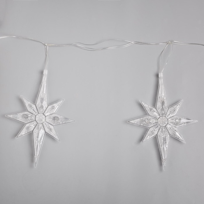 Гирлянда «Нить» 2 м с насадками «Полярная звезда», IP20, прозрачная нить, 30 LED, свечение мульти (RG/RB), мигание, 220 В Гирлянда «Нить» 2 м с насадками «Полярная звезда», IP20, прозрачная нить, 30 LED, свечение мульти (RG/RB), мигание, 220 В