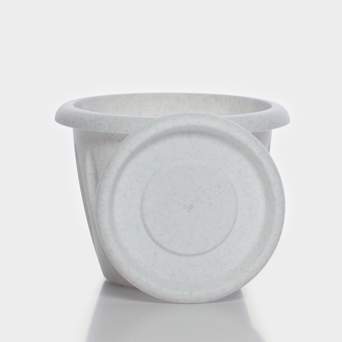 Горшок с поддоном «Фелиция», 900 мл, цвет мраморный Горшок с поддоном «Фелиция», 900 мл, цвет мраморный