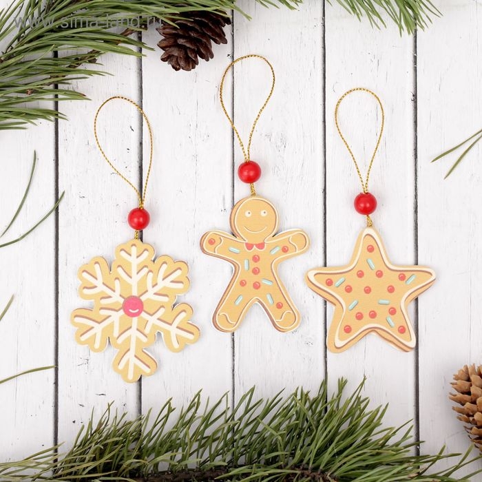 Подвеска новогодняя «Печенька», МИКС Подвеска новогодняя «Печенька», МИКС