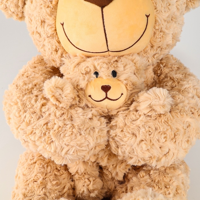 Мягкая игрушка &laquo;Медведь&raquo;, с медвежонком, 65 см, цвет бежевый