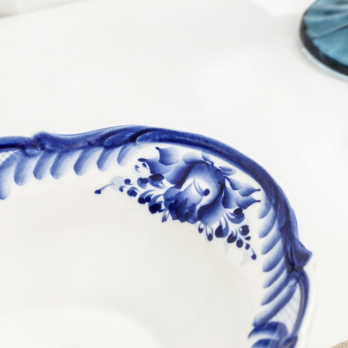 Блюдо, 25 х 18 х 5 см, гжель, кобальт Блюдо, 25 х 18 х 5 см, гжель, кобальт