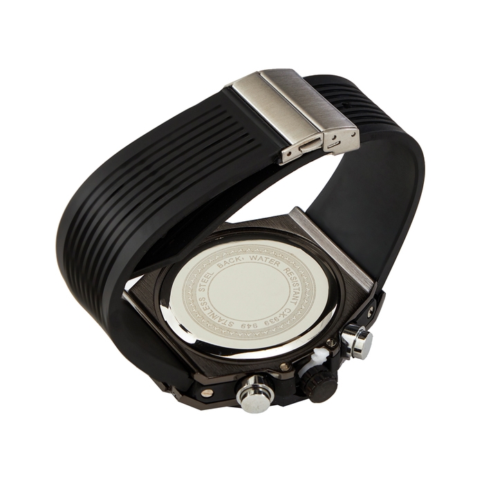 Часы наручные мужские, календарь, хронограф, d-4.2 см, ремешок l-24 см, светящиеся, 3 ATM