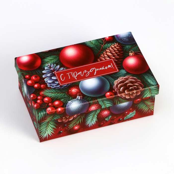 Набор подарочных новогодних коробок 10 в 1 Набор подарочных новогодних коробок 10 в 1 "Украшения на ёлку", 32,5 х 20 х 12,5 - 12 х 7 х 4 см. Новый год