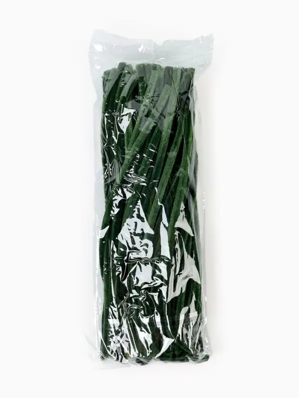 Синельная проволока, набор 100 шт, размер 1 шт 30х0,8 см, цвет зелёный Синельная проволока, набор 100 шт, размер 1 шт 30х0,8 см, цвет зелёный