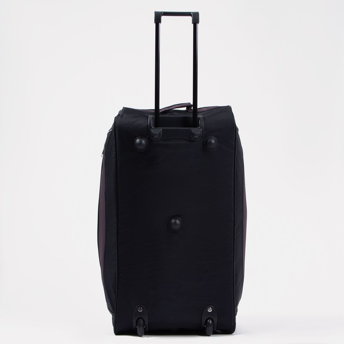 Сумка дорожная на колёсах, отдел на молнии, отдел для обуви, 3 наружных кармана, длинный ремень, цвет чёрный/коричневый Сумка дорожная на колёсах, отдел на молнии, отдел для обуви, 3 наружных кармана, длинный ремень, цвет чёрный/коричневый