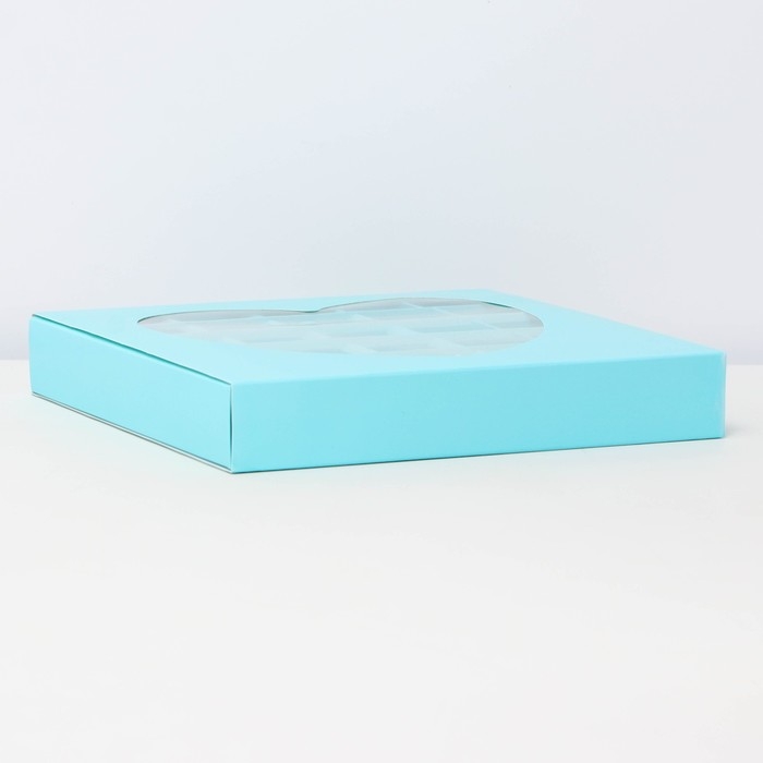 Коробка для конфет 25 шт, 22 х 22 х 3,5 см. Кондитерская упаковка