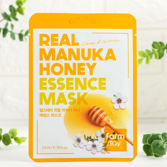 Тканевая маска для лица с экстрактом меда FarmStay Real Manuka Honey Essence Mask, 23 мл Тканевая маска для лица с экстрактом меда FarmStay Real Manuka Honey Essence Mask, 23 мл