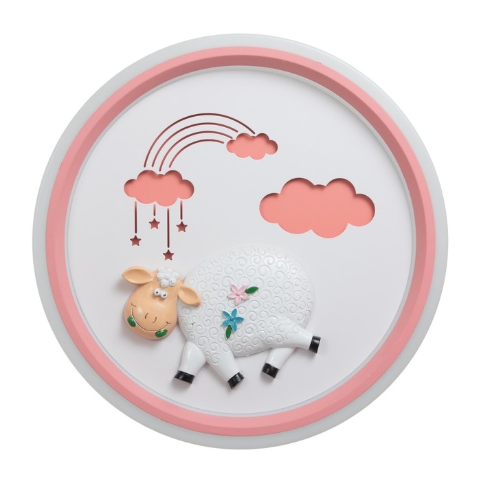 Светильник Светильник "Овечка" LED 48Вт 3000-6000К розовый 50х50х6 см BayerLux