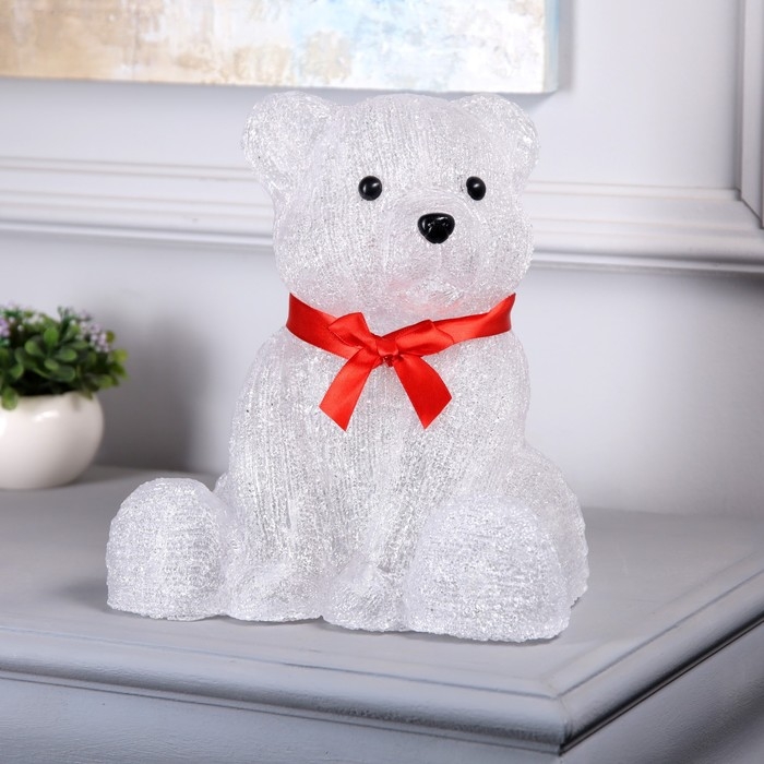 Светодиодная фигура «Мишка» 25 × 26 × 23 см, акрил, 50 LED, батарейки АА × 2 (не в комплекте), свечение белое Светодиодная фигура «Мишка» 25 × 26 × 23 см, акрил, 50 LED, батарейки АА × 2 (не в комплекте), свечение белое