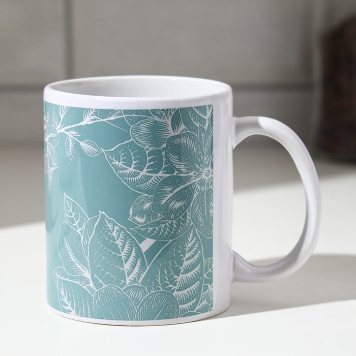 Кружка сублимация Кружка сублимация "София" цветы, 320 мл, с нанесением