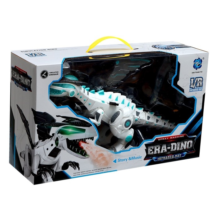 Робот дракон, на пульте управления, интерактивный: музыкальный, пар, звук, свет, на батарейках Робот дракон, на пульте управления, интерактивный: музыкальный, пар, звук, свет, на батарейках