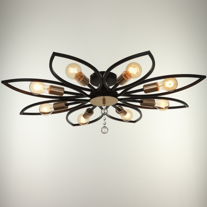 Люстра 2138/8 E27 40Вт черно-золотой 80х80х20 см BayerLux