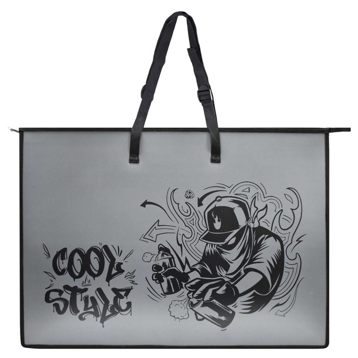 Папка для чертежей и рисунков А2, 650 х 470 мм, с ручками, пластиковая, молния сверху, Феникс  Папка для чертежей и рисунков А2, 650 х 470 мм, с ручками, пластиковая, молния сверху, Феникс "Райтер" 62516