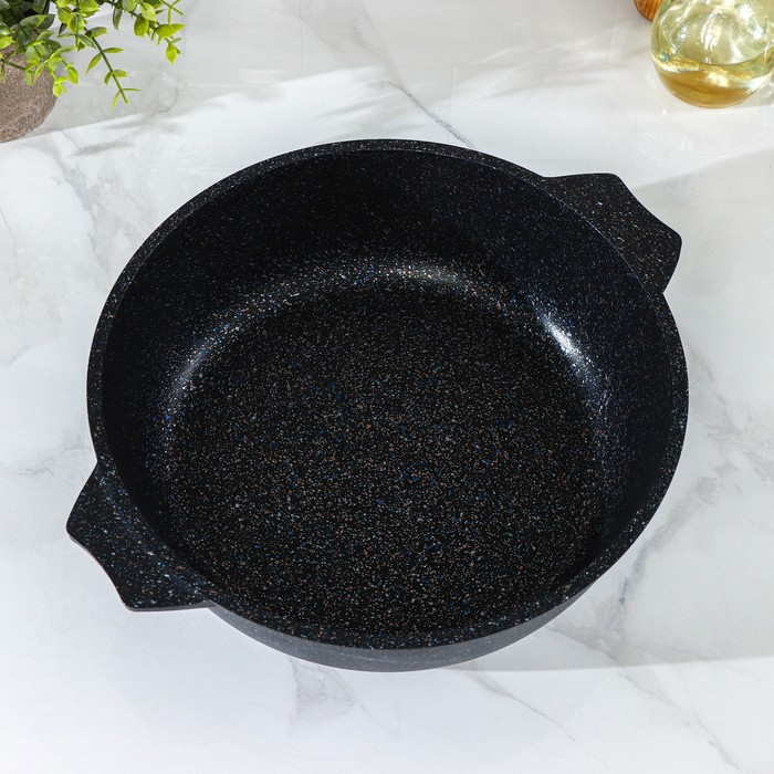 Жаровня «Гранит Star», 4 л, d=30 см, стеклянная крышка, антипригарное покрытие, тёмно-синий Жаровня «Гранит Star», 4 л, d=30 см, стеклянная крышка, антипригарное покрытие, тёмно-синий