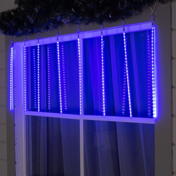 Гирлянда «Сосульки» 2.5 × 0.5 м, IP65, прозрачная нить, 288 LED, свечение синее с эффектом стекания, 12 В Гирлянда «Сосульки» 2.5 × 0.5 м, IP65, прозрачная нить, 288 LED, свечение синее с эффектом стекания, 12 В