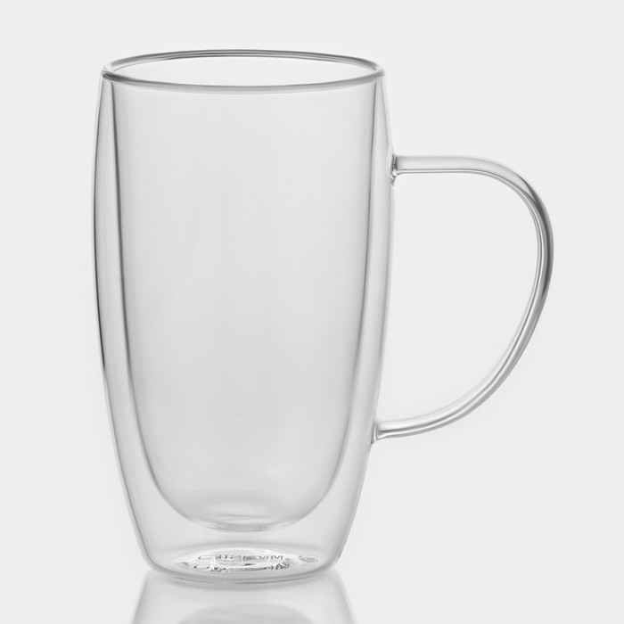 Набор стеклянных кружек с двойными стенками Magistro «Дуо», 450 мл, 13×9×14,8 см, 2 шт Набор стеклянных кружек с двойными стенками Magistro «Дуо», 450 мл, 13×9×14,8 см, 2 шт