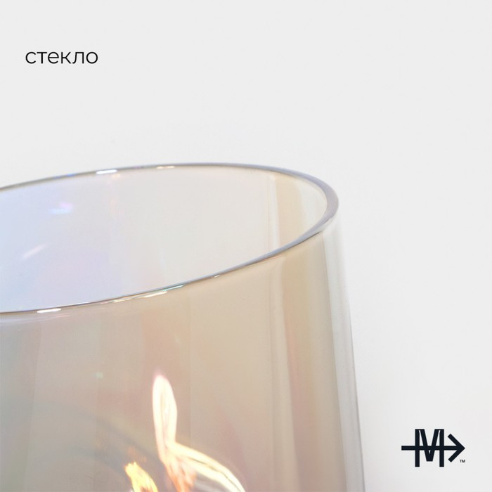 Стакан стеклянный Magistro «Иллюзия», 450 мл, цвет перламутровый Стакан стеклянный Magistro «Иллюзия», 450 мл, цвет перламутровый