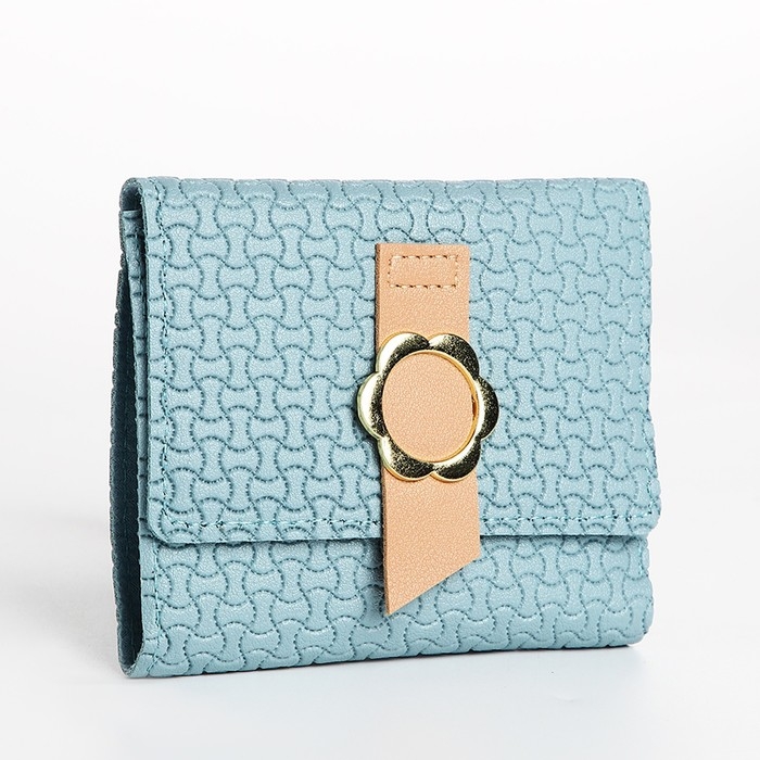 Кошелёк женский на кнопке, цвет голубой Кошелёк женский на кнопке, цвет голубой
