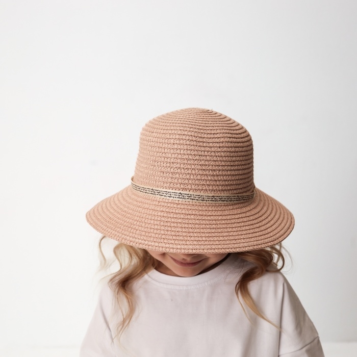 Шляпа для девочки MINAKU Шляпа для девочки MINAKU "Зайка", цвет розовый, р-р 52