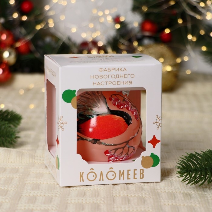 Шар Шар "Сказочный снегирь 2", 80 мм., в подарочной упаковке