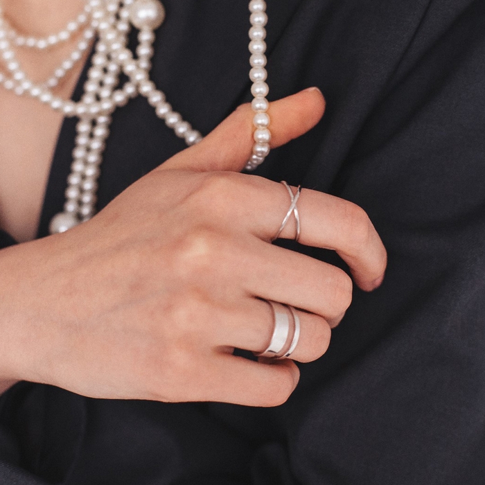 Набор колец 10 штук «Тренд» леди, цвет белый в серебре, размер МИКС