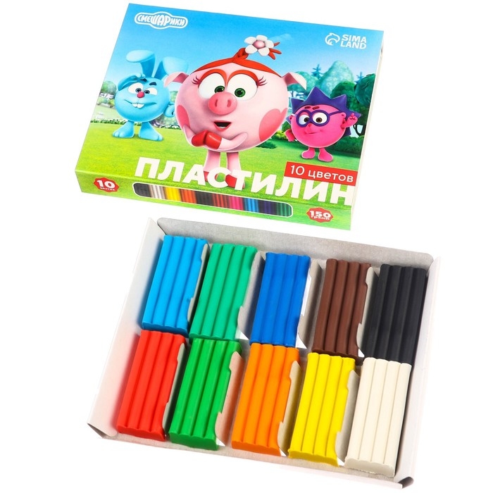 Пластилин 10цв 150г Смешарики Пластилин 10цв 150г Смешарики