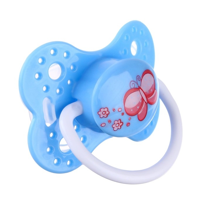 Соска - пустышка силиконовая ортодонтическая «Бабочка», от 0 мес., с колпачком, цвет голубой Соска - пустышка силиконовая ортодонтическая «Бабочка», от 0 мес., с колпачком, цвет голубой