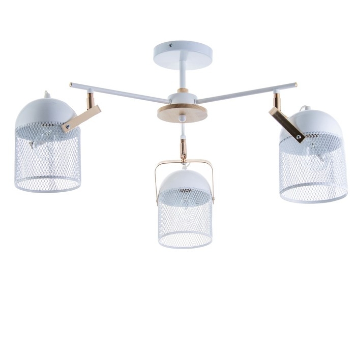 Люстра Люстра "Бирасо" 3x60Вт E27 белый-золото 58х58х40 см. Модель GZV-0036