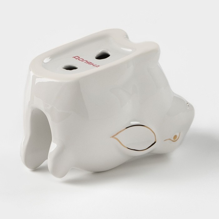 Салфетница Доляна «Зайка в золотом», 12×7×8,5 см, цвет белый Салфетница Доляна «Зайка в золотом», 12×7×8,5 см, цвет белый