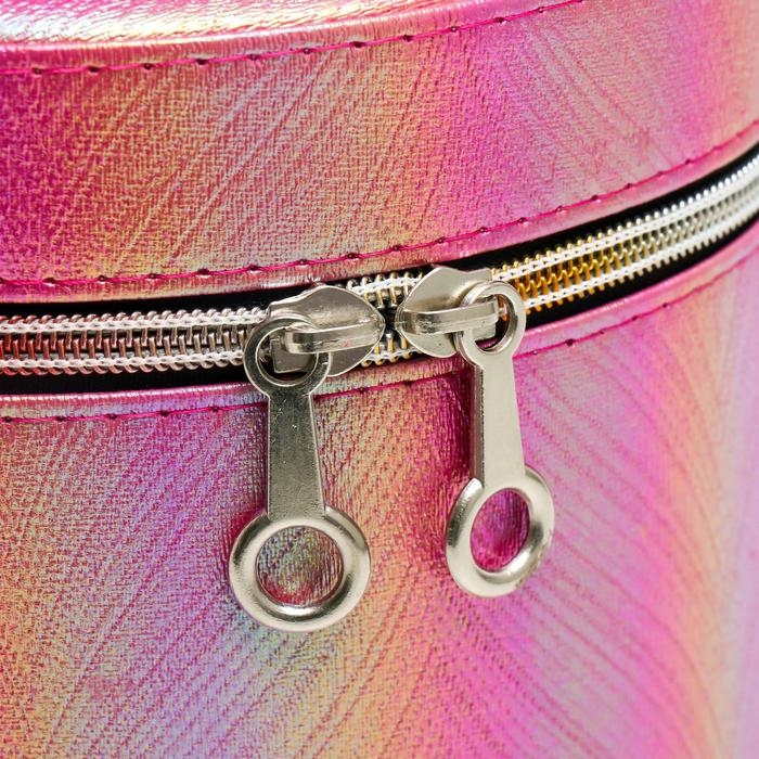 Шкатулка кожзам с зеркалом  Шкатулка кожзам с зеркалом "Полосы розовый оранж" н-р 3шт 14х14х14 17,5х17,5х17,5 20х20х20см   53860