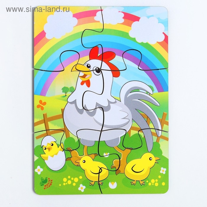 Пазл «Курица и радуга» 6 элементов Пазл «Курица и радуга» 6 элементов