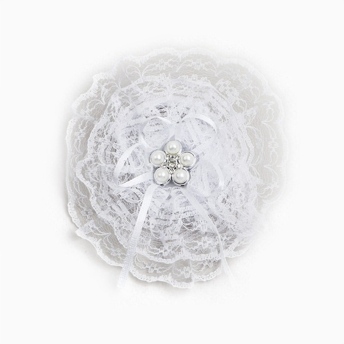 Выпускной. Бант для волос на резинке, белый, 10.5 см, Минни Маус