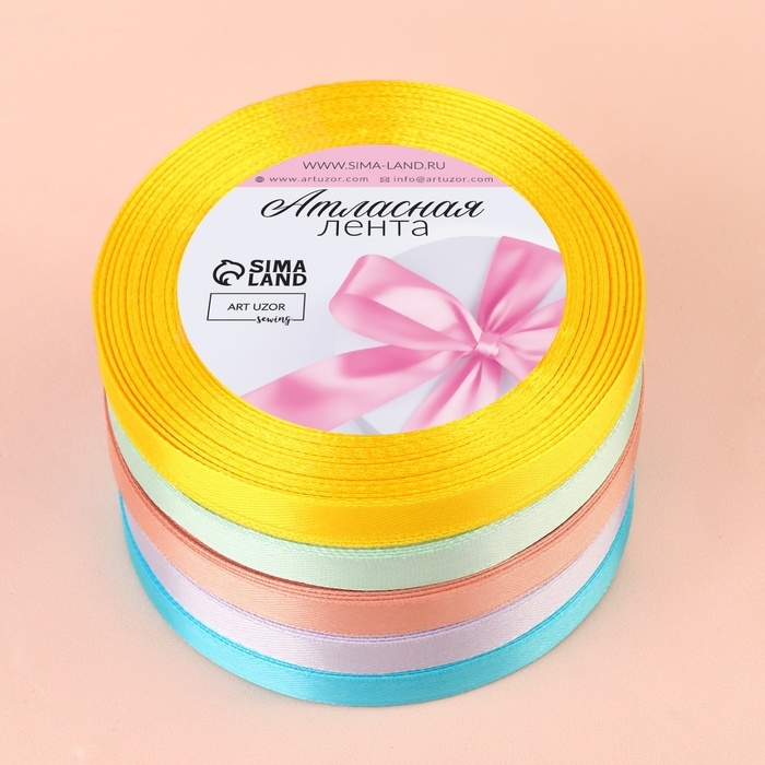 Набор атласных лент «Весенний», 5 шт, размер 1 ленты: 10 мм × 23 ± 1 м Набор атласных лент «Весенний», 5 шт, размер 1 ленты: 10 мм × 23 ± 1 м