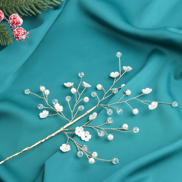 Декор  Декор "Хрустальная сказка" 26 см, веточка с цветочками